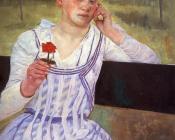 玛丽史帝文森卡萨特 - Woman with a Red Zinnia